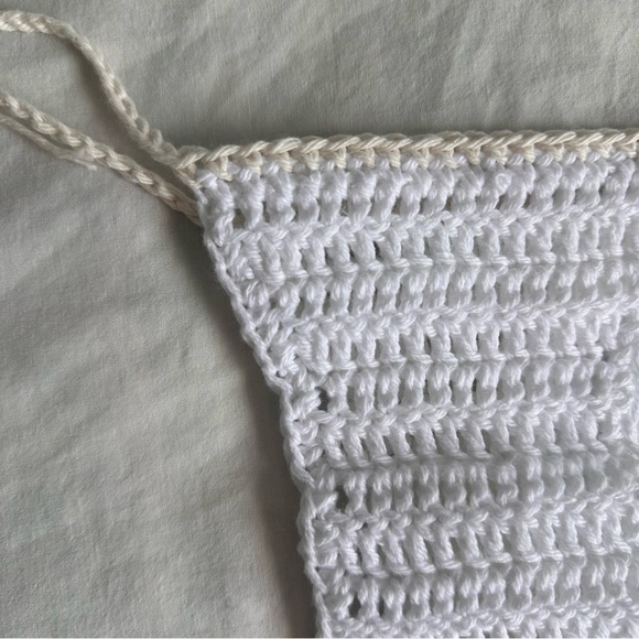 handmade crochet white and cream bikini set - Picture 4 of 5